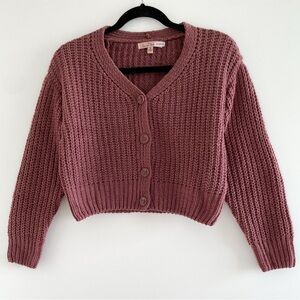 Love Tree Mauve Knit Cardigan Sweater